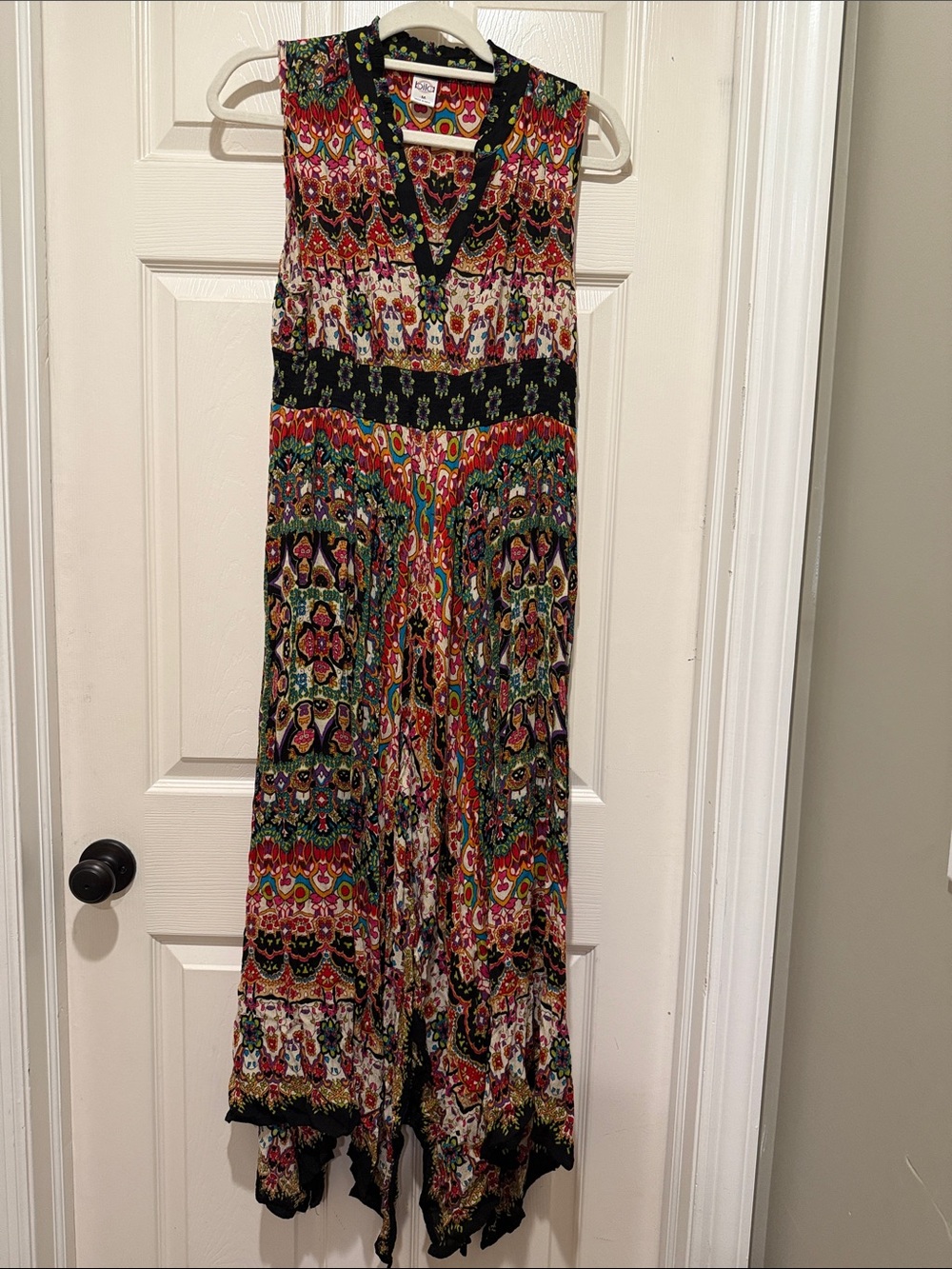 Vibrant Multi-Color Boho Maxi Dress. Flowy and comfy. Perfect shape